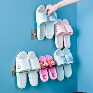 墙架阳台拖鞋 置物架简约壁挂式 收纳架 架不锈钢免打孔浴室放鞋 拖鞋