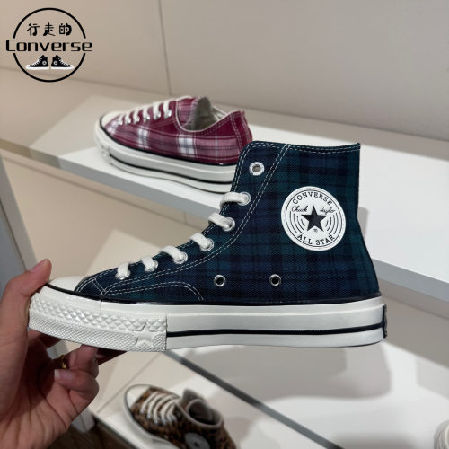 Converse匡威1970X复古格子墨绿红色高低帮帆布鞋A24296CA24297C