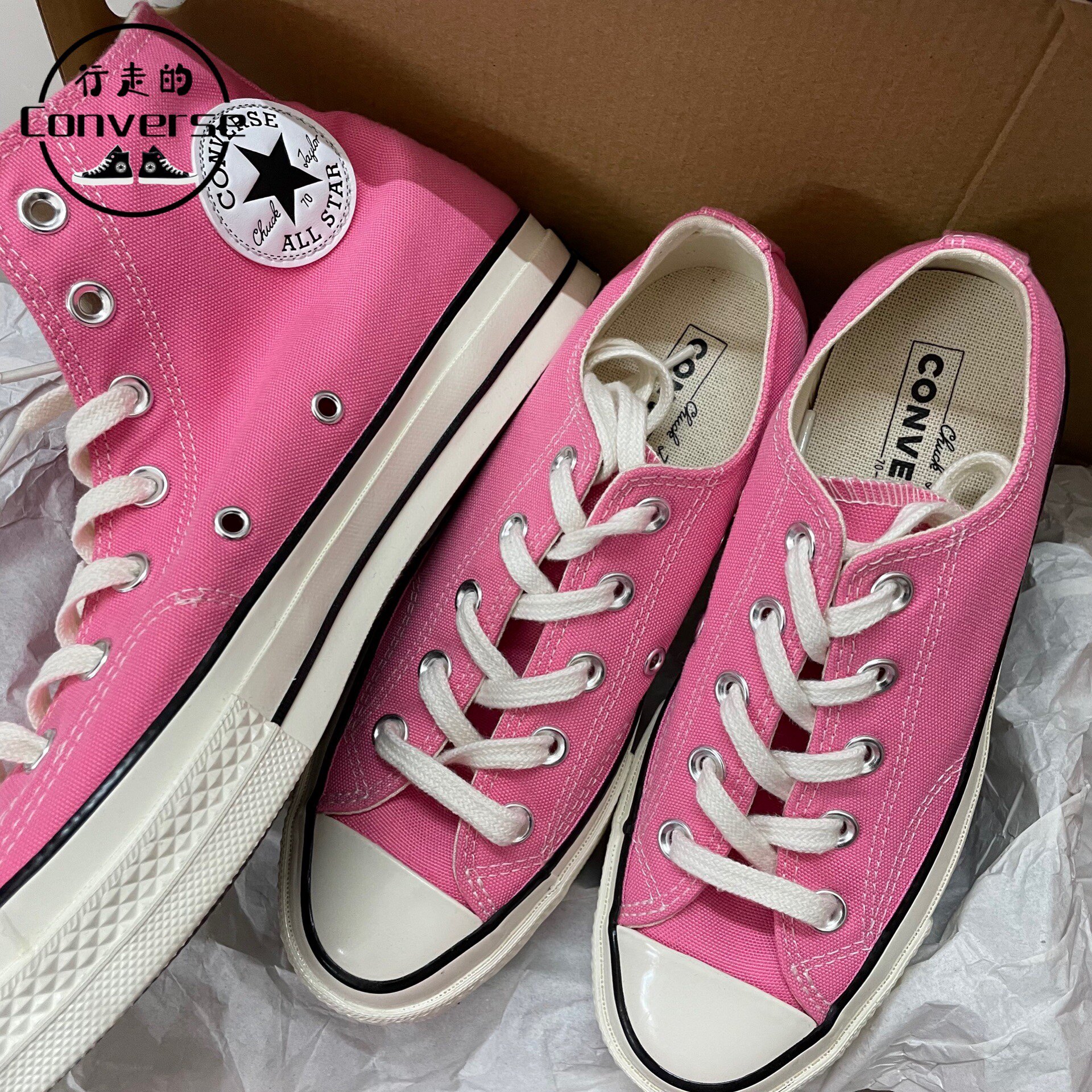 匡威converse新款芭比粉色1970s高低帮情侣帆布鞋172678c
