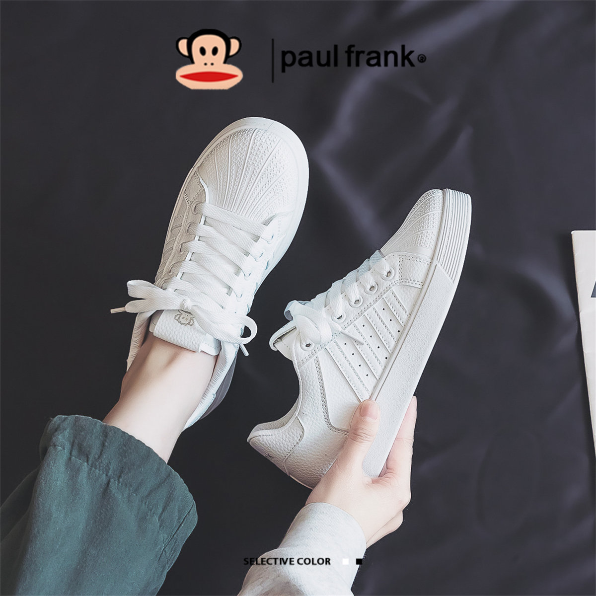 大嘴猴贝壳头小白鞋女鞋