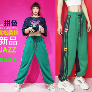 美式宽松运动休闲裤女夏季薄款hiphop街舞裤子爵士跳舞练功裤穿搭