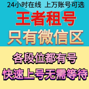 王者租号vx安卓租荣耀王者wx白虎志铂金号钻石号合租排位苹果vx借