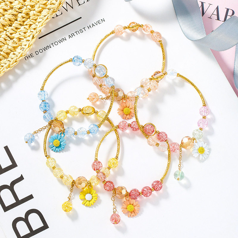 小雏菊手链女森系闺蜜转运珠手镯ins小众设计爆花水晶冷淡风手串|msdalam kategori Aksesori/Barang Kemas Fesyen, gelang - dari Buy2taobao.com untuk memberikan perkhidmatan ejen Taobao profesional membeli