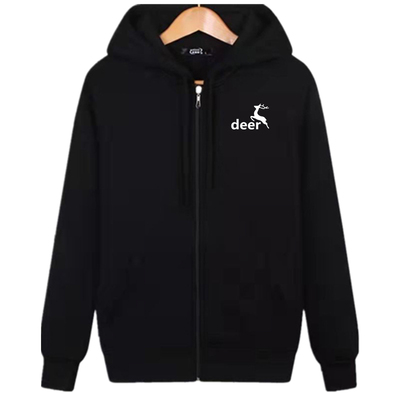 新款纯棉秋冬季加肥加大码拉链卫衣男加绒开衫宽松运动连帽衫外套