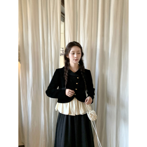 桃可了 昼夜的分解 麦穗雪尼尔下摆可拆卸设计感小众外套女秋冬