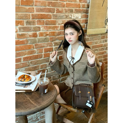 桃可了《女高漫展》羊毛西装短外套学院风套装