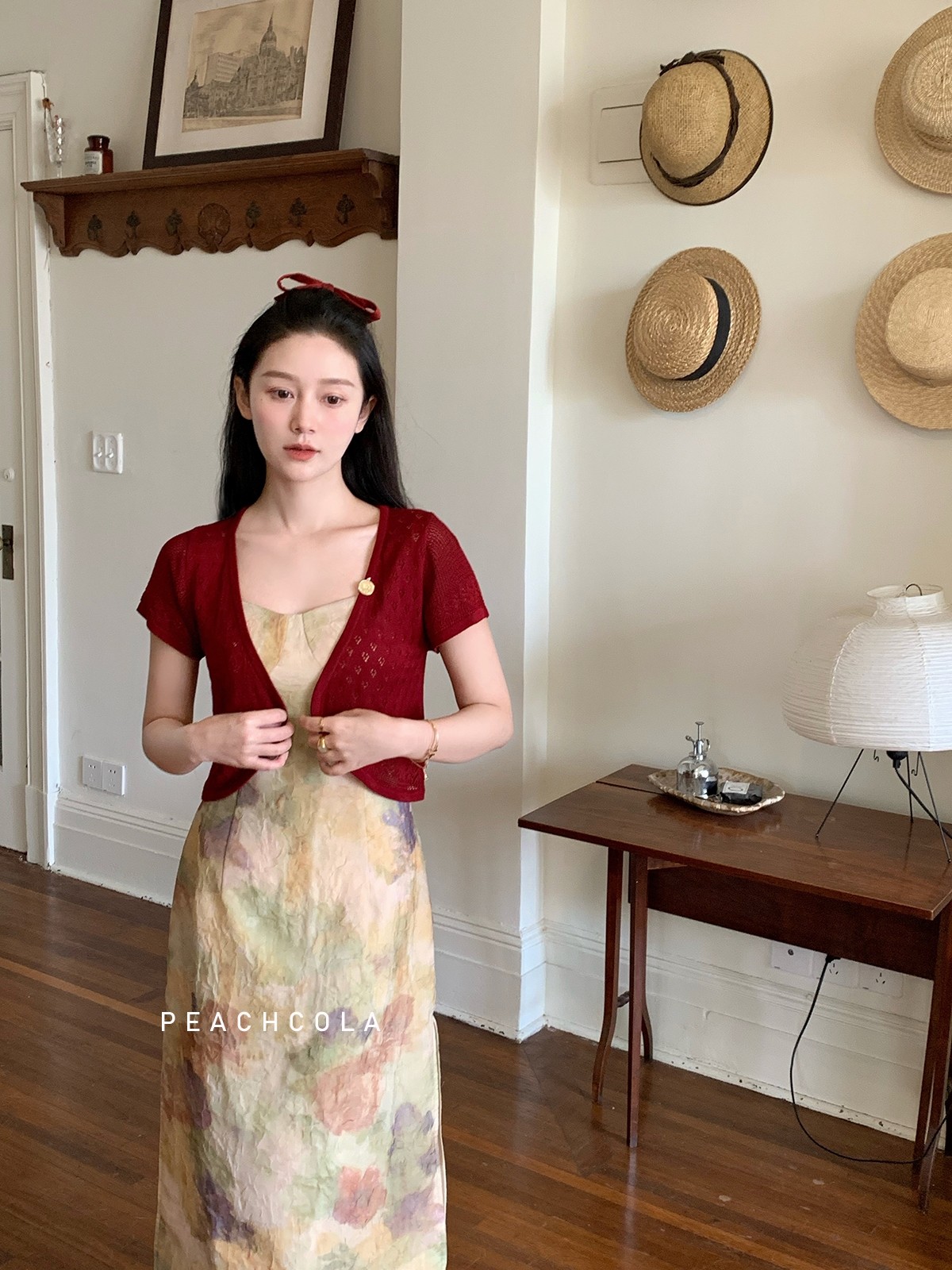 桃可了开衫外套纯色针织开衫