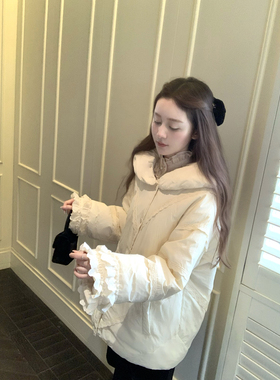 桃可了 初雪叠笺 软暖90%白鸭绒甜美A字保暖小个子加厚羽绒服外套