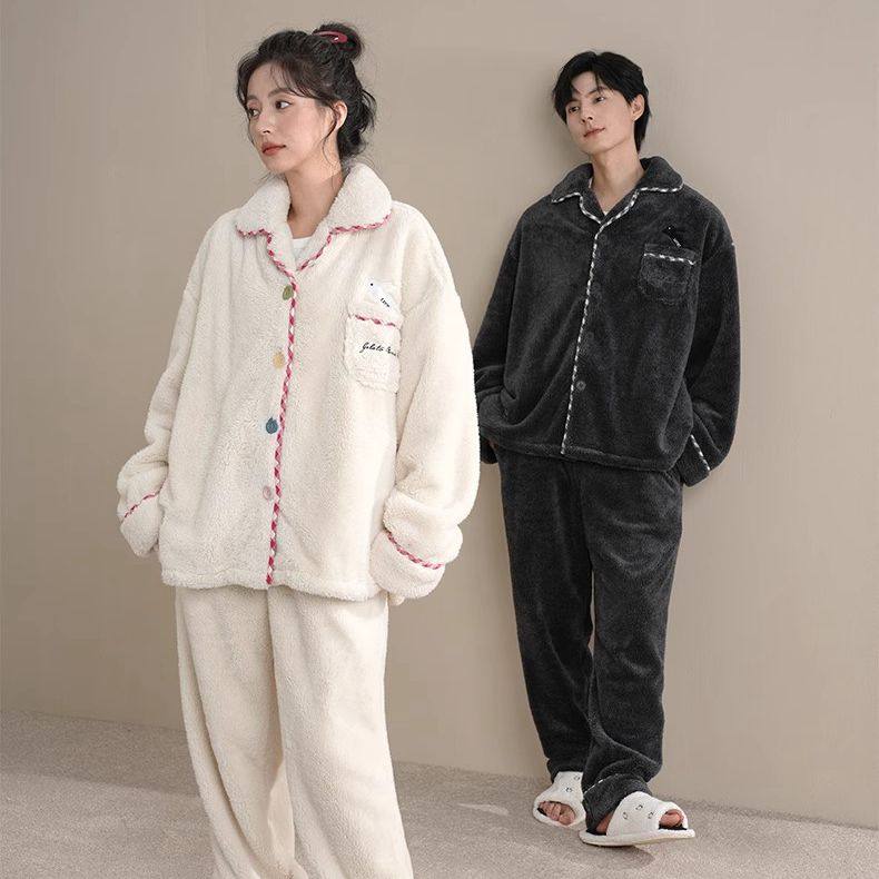 黛梦思珊瑚绒情侣睡衣秋冬款加厚法兰绒家居服冬季保暖男女士套装,女士内衣/男士内衣/家居服,睡衣/家居服套装,淘宝优惠券,粉丝福利购,淘宝优惠卷