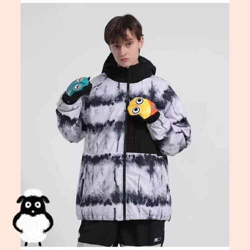 长白山西坡咩咩雪服租赁Snowgen渲染灰色男女同款