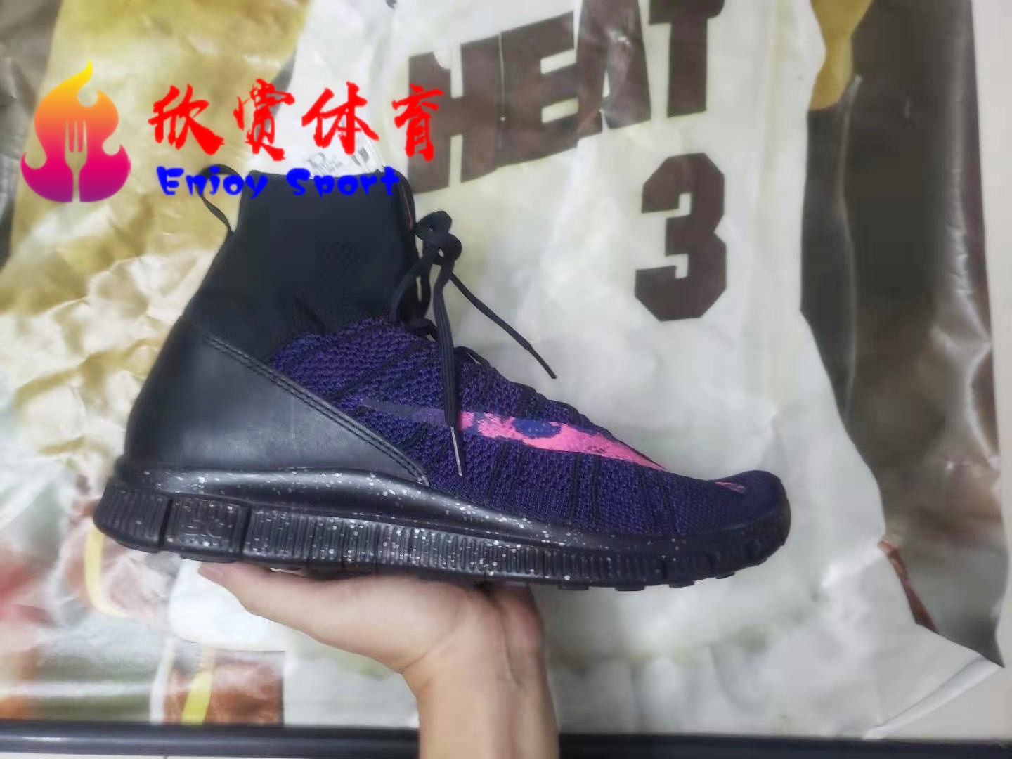 nike Free Flyknit Mercurial刺客 黑紫 大吕布 805554-002