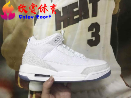 AIR JORDAN 3 Pure White AJ3纯白色 男子爆裂纹白猫 136064-111