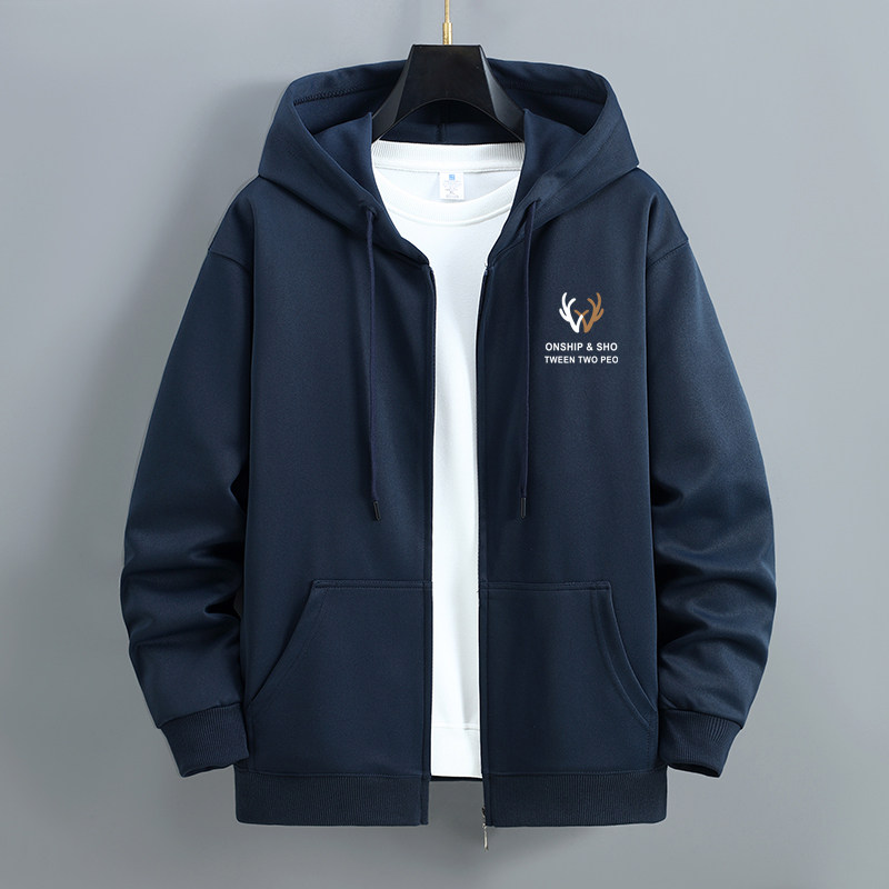 秋冬季开衫卫衣男士潮牌连帽青少年学生上衣服宽松运动拉链外套