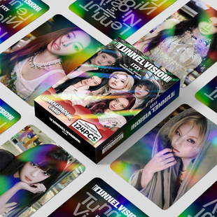 124张镭射卡总链ITZY新专TUNNEL VISION周边闪卡明星贴纸LOMO卡片