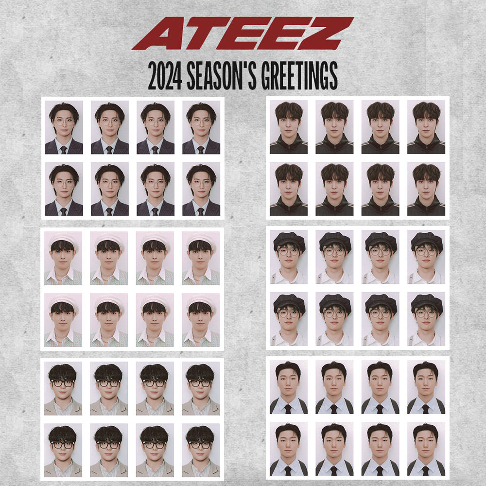 ATEEZ周边一寸证件照台历应援图片