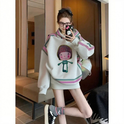 卡通连帽卫衣女春秋季2025新款冬