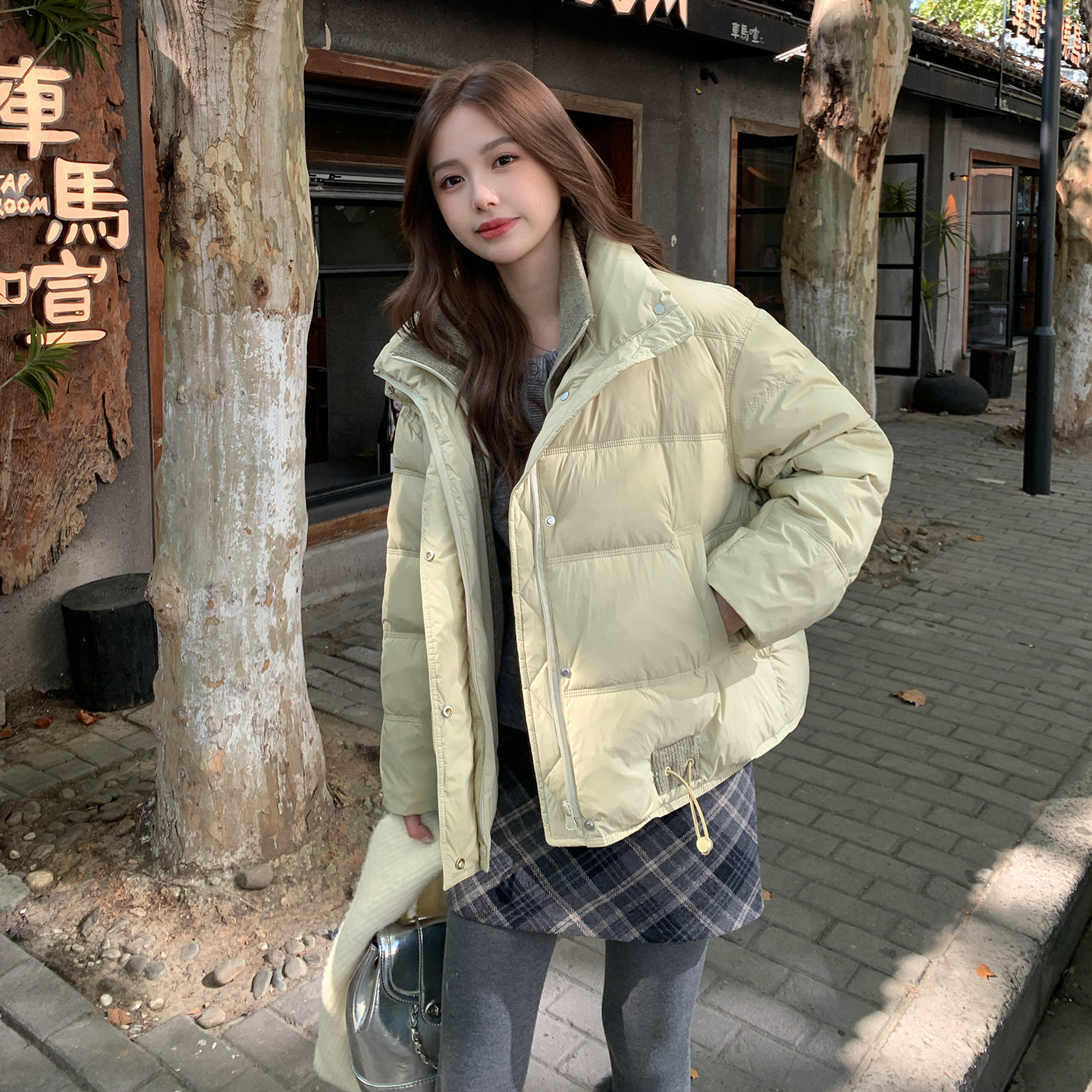 新品90假两件羽绒服-2D118-6154-P350-K488,女装羽绒服,2D118