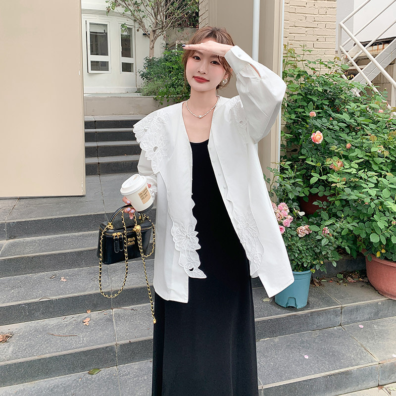 新品现货刺绣领衬衣加针织吊带裙200-2562-p145-k218,女装套装/套裙,2D118