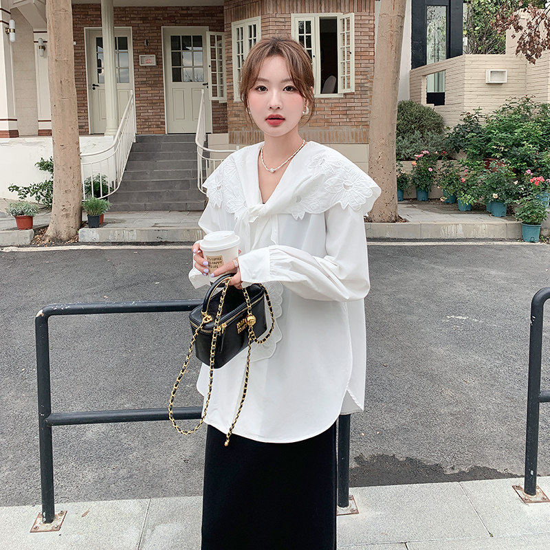 新品现货刺绣领衬衣加针织吊带裙200-2562-p145-k218,女装套装/套裙,2D118