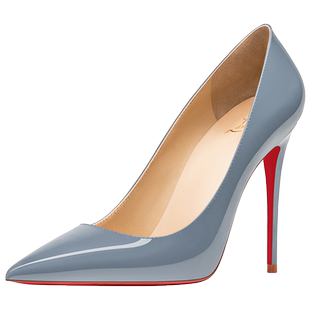 兰宛真皮高跟鞋女2024新款春秋雾霾蓝浅口性感细跟尖头单鞋不累脚