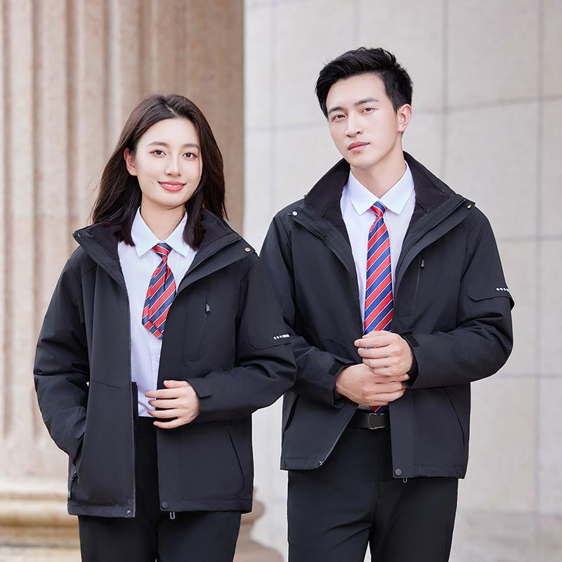 沖鋒衣三合一鎖住溫度防寒羽絨棉服售樓部銷售經(jīng)理珠寶柜臺工作服