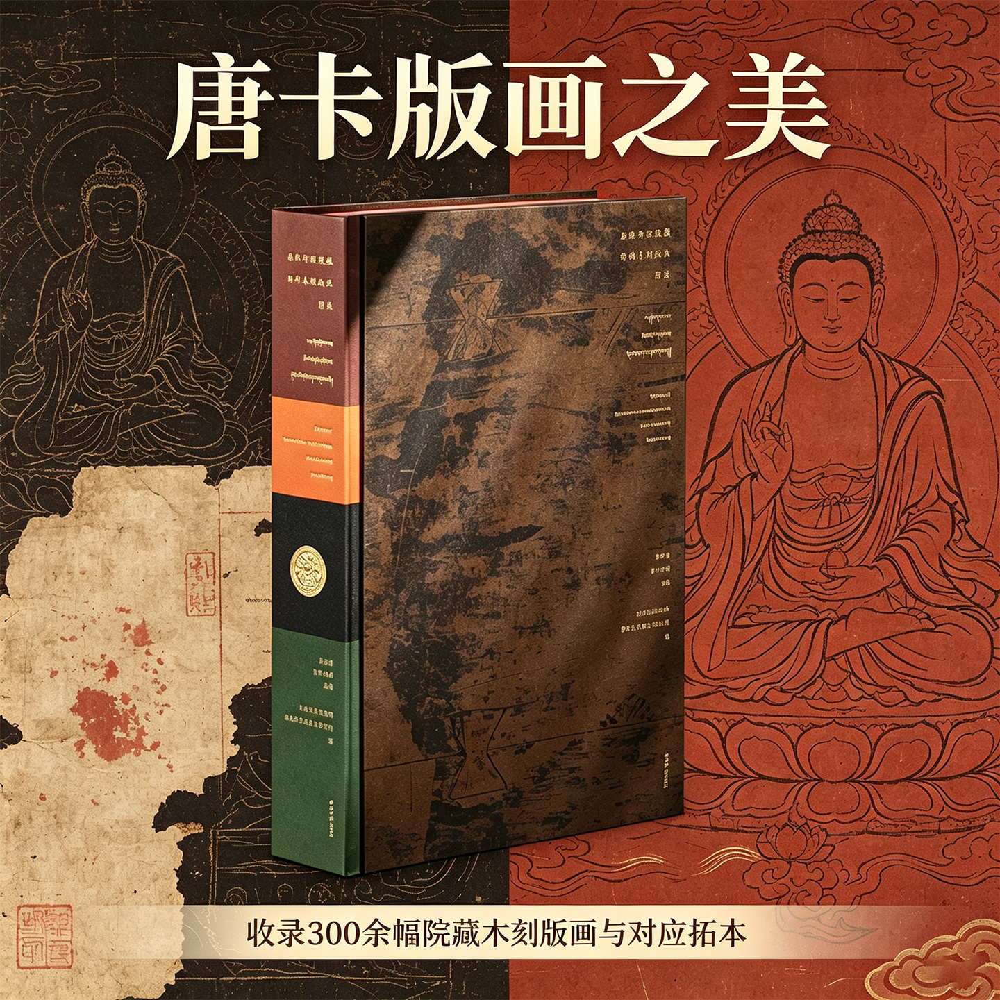 【旗舰正版】德格印经院藏珍稀木刻版画图录 精选300余幅木刻版画与对应拓本 三种语言注释解析佛像姿态法器服饰藏传艺术雕版技艺