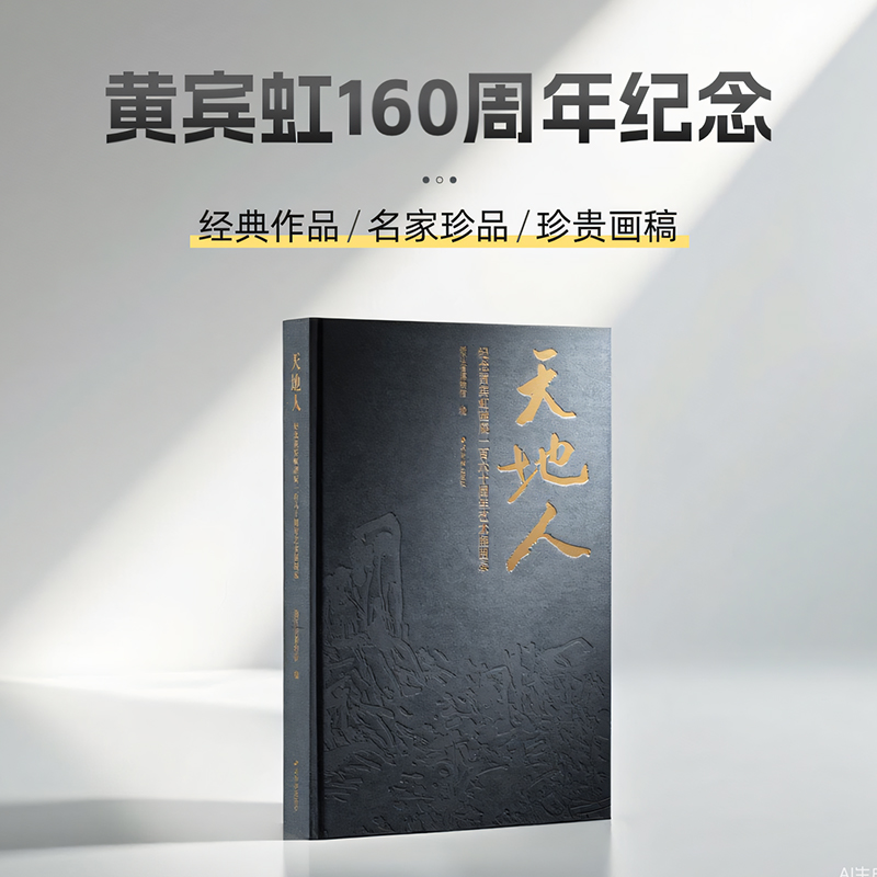 天地人：纪念黄宾虹诞辰一百六十周年艺术展图录 汇集160余件精品各时期代表作经典作品珍贵画稿等绘画水墨画书法书画临摹收藏范本