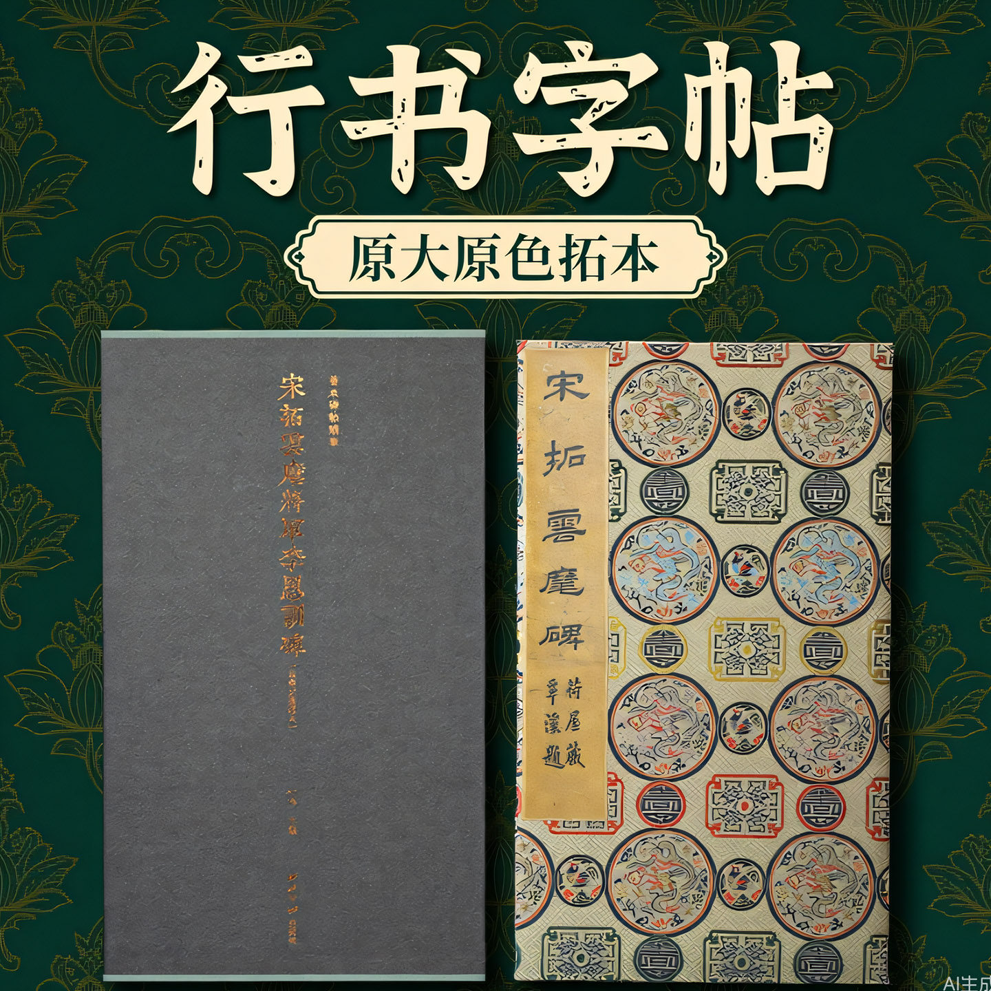 宋拓云麾将军李思训碑 吴荣光旧藏本一版一印善本碑帖精华 经折装帧高清碑帖原大原色拓本墨迹本 行书毛笔书法字帖临摹入门范本