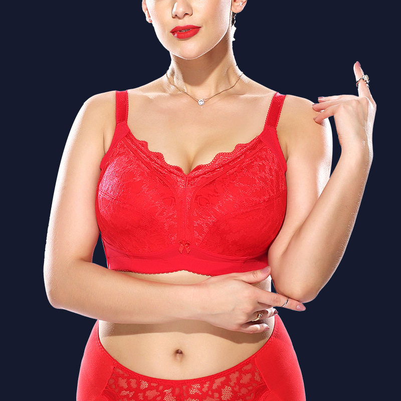 大胸显小文胸薄款 全罩杯无钢圈大码内衣文胸胖MM200斤J85F90G95H