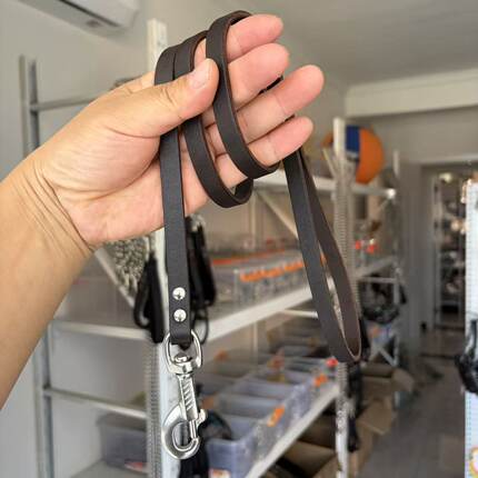 特价款1.2宽牛皮牵引小中型犬头层牛皮牵引绳杰克边牧柴犬遛狗绳