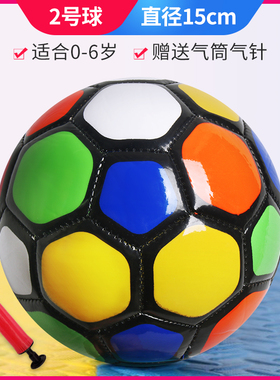 2号宝宝七彩足球认识数字字母颜色玩具儿童皮球幼儿园室内外耐磨