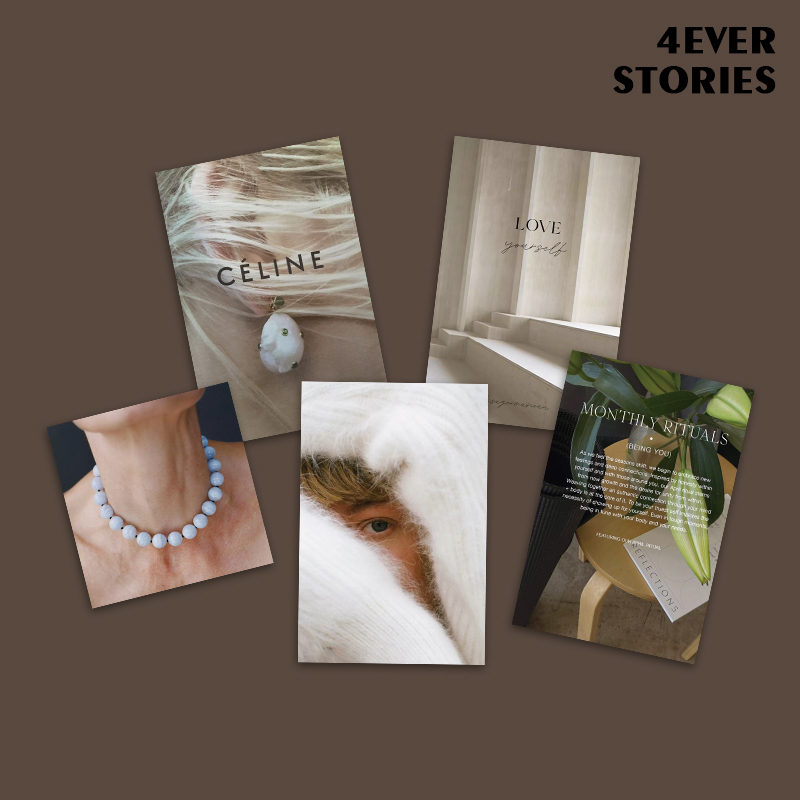 |4ES| cel1ne时尚杂志 ins风极简服装卡片套装 墙贴拍照装饰卡片