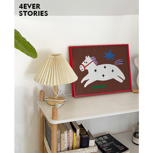 4ES |小小的马 卡通动物海报彩色金属相框装饰画卧室客厅餐厅挂画