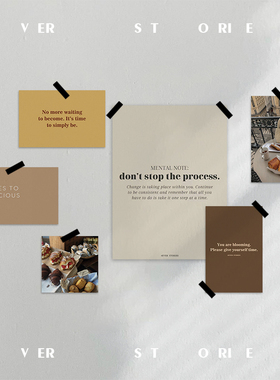 4EVER STORIES | 卡布奇诺 美拉德艺术纸质卡片套装墙贴拍照装饰