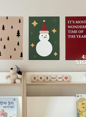 4ES | Merry Christmas圣诞系列 雪人树圣诞氛围感装饰海报墙贴