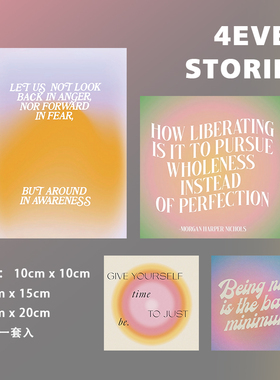 |4ever stories|浪漫风格渐变色调英文字母系列 墙面装饰卡片套装