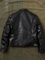 HDK(Haijue) No. 7 All-plant horse leather motorcycle straight-pull 701 jacket Short style TWC 1930S leather jacket thumbnail 2