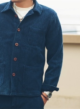 HDK(海觉) 18OZ INDIGO 剑道服刺子蓝染法式工装外套UNIONKNOPF扣
