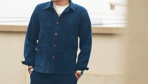 HDK(海觉)刺子蓝染法式工装外套