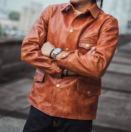 海觉hdk牛皮皮衣司闸员