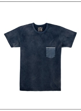 HDK(海觉） 初代INDIGO 260克蓝染修身纯色打底t恤男夏 VSVM RRL