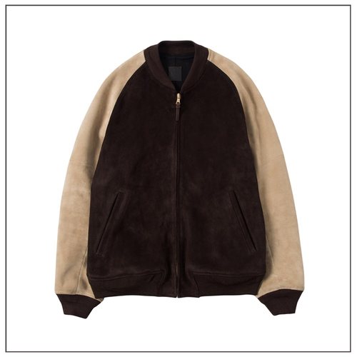海觉棒球服皮衣羚羊皮