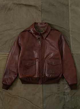 HDK(海觉）7号全植无涂油蜡马皮 27752飞机标 A2 飞行服夹克