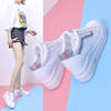 2019 Spring Women's Shoes new pattern The increase in Korean Edition Versatile The thickness of the bottom White shoes Breathable mesh leisure time gym shoes