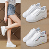 White shoes women 2019 Spring and summer new pattern Hollow ventilation comfortable The increase in Women's Shoes Versatile Korean Edition leisure time gym shoes