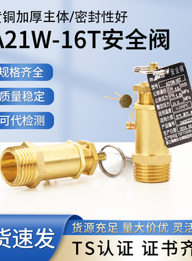 铜A21W-16T安全阀泄压阀空压机安全阀弹簧式泄压阀蒸汽锅炉排气阀