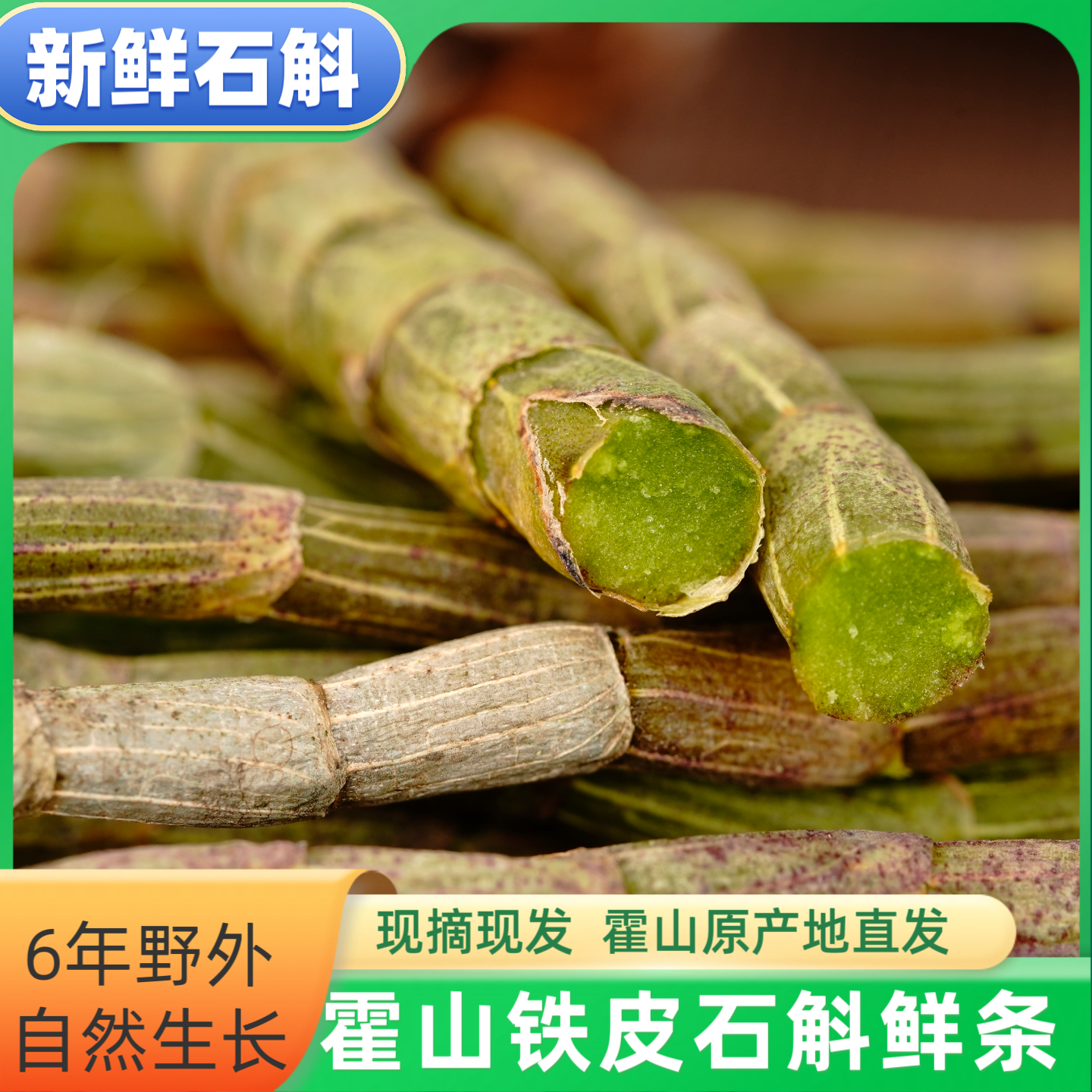 安徽正宗霍山铁皮石斛鲜条新鲜石斛煲汤榨汁产地直发500g