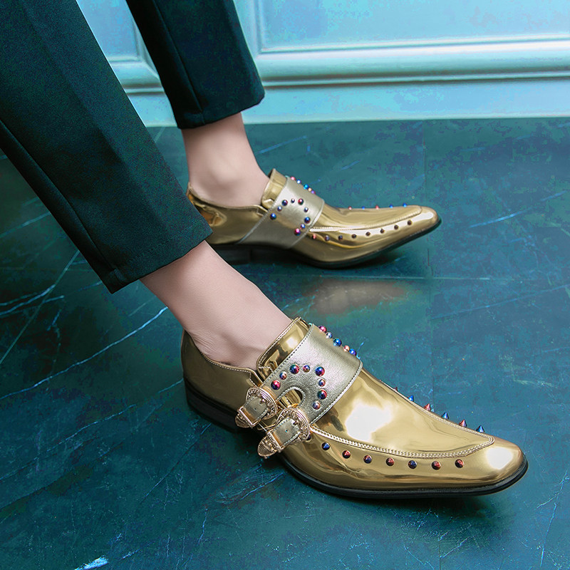 2023新款皮鞋男时尚潮流百搭帅气鞋子男休闲青少年黄金切尔西皮鞋