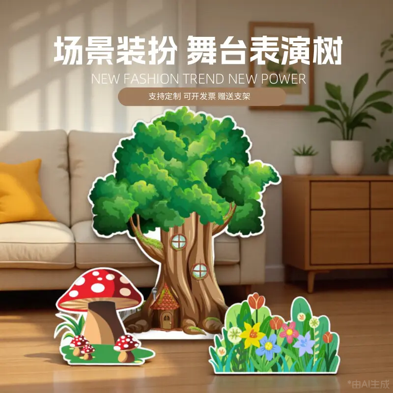 kt板大树表演道具舞台装饰背景