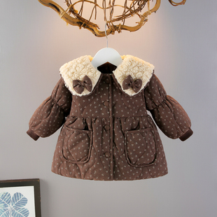 女童棉服冬装2026新款洋气森系夹棉保暖加厚棉衣加绒女宝棉袄外套